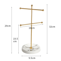 单杆首饰架/黑石纹 创意轻奢耳饰架子展示架首饰戒指收纳架钥匙扣耳环钉项链挂架摆件