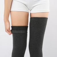 深灰色【防下滑】 S 羊绒过膝袜套护腿羊毛护膝保暖老寒腿加长加厚男女秋冬防下滑腿套