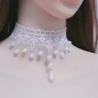 (纯手工) 白色珍珠项链脖子饰品颈带锁骨链遮疤气质超仙低领配饰颈链颈饰女