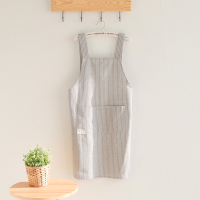 浅灰色 (H竖条款,含防水内衬) 围裙可爱日系家用厨房公主女仆韩版时尚性感防水防油欧式仙女围腰