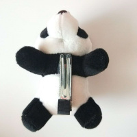 黑色 熊猫发夹 熊猫发夹发箍毛绒熊猫公仔趴趴熊卡通可爱熊猫头饰品熊猫基地同款