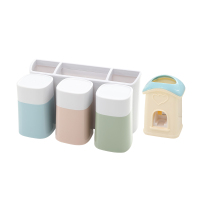 幸福之家+蓝色牙膏挤 牙膏牙刷置物架吸壁式卫生间浴室收纳壁挂免打孔洗手台吸盘洗漱架