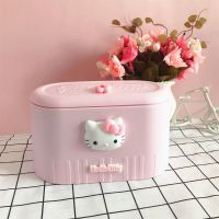 K猫头款粉色(送一卷小垃圾袋) 桌面创意卡通家用卧室办公桌儿童房小垃圾桶带盖双层筒垃圾袋隐藏