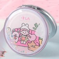 吃零食女孩[特价] 韩国创意流沙化妆镜迷你翻盖随身便携式小号镜子可爱少女心双面镜