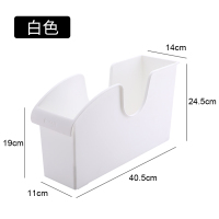 白色 1层 橱柜收纳盒 厨房带滑轮锅盖架置物架塑料锅具收纳架收纳筐储物架