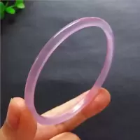 粉色一支 53-54 三生三世天然冰种玉髓玛瑙玉石手镯少女特细窄款复古叮当圆条线镯