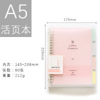 A5粉色 1本装 A5B5活页本网格横线记事笔记本线圈日记本可拆卸学生练习本硬面