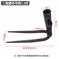 锻打二齿耙小号(单头) 农用翻土刨地工具农具两齿三齿钉耙户外挖土铁耙铁耙子二齿三齿耙
