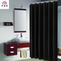 黑色100*180高送挂钩 黑色浴帘防水防霉浴室窗帘淋浴挂帘免打孔套装保暖卫生间挂帘