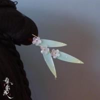 淡竹叶发钗一支 特价 云深雾浅 淡竹叶 原创竹叶与铃兰汉服头饰百搭发夹古风边夹发卡