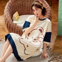 12201 M (80-100斤) 带胸垫睡裙夏季棉质吊带可爱少女薄款宽松裙子夏天女士睡衣家居服