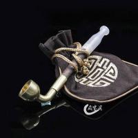 如图 咸宝阁 节节木掌中便携式传统老式小型旱烟袋烟具短实木烟杆烟斗