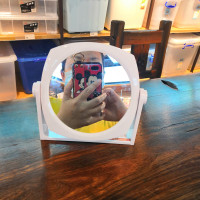 花漫多F2987双面镜一面放大 花漫多台式化妆镜宿舍女桌面便携大号学生小镜子折叠家用梳妆镜