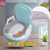 粉红色 奶牛新卡通粉2个 儿童马桶垫粘贴方形3d立体小孩宝宝马桶垫pu软垫坐便圈坐垫