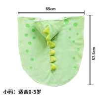 浅绿色小码椭圆形 儿童浴袍擦头发速干毛巾小男孩吸水浴巾斗篷带帽沙滩女童宝宝罩衫