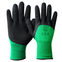 进口胶特级款-超耐磨/试用装2双 发泡耐磨防滑工艺 L 发泡王耐磨浸胶防护透气防滑挂胶带胶涂胶工作劳保手套男工地干活