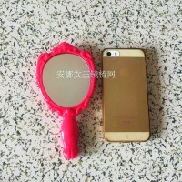 小号玫红蔷薇不折叠383 化妆镜迷你韩国可爱个性创意手持镜小号随身便携带儿童小镜子。