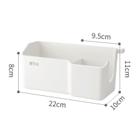 白 FFM58952 卫生间梳子牙刷置物架壁挂免打孔挂架 洗漱台墙上电吹风机收纳架