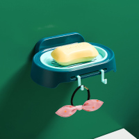 军绿色 香皂盒沥水卫生间的盒子免打孔吸盘式壁挂置物架放浴室肥皂盒。