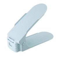 收纳鞋架(可调节)灰蓝4个 免打孔壁挂挂式墙壁放鞋子置物架浴室可折叠拖鞋架卫生间收纳神器