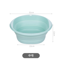 中号橄榄绿 日本可折叠脸盆旅游便携式洗脸盆婴儿宝宝大人用学生宿舍可悬挂