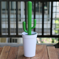 白色 直径11.2cm () 泰国qualy仙人掌马桶刷套装创意免打孔 卡通可爱圆软毛无死角刷子