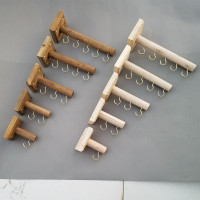 105#原木色 1钉 官方标配 服装店挂钩上墙点挂 挂衣钩墙挂展示架 衣架单钩壁挂 实木货架