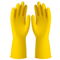 黄色100克加厚2双 S 南洋通达牛筋手套加厚耐磨胶手套清洁洗碗乳胶塑家务劳保防水洗衣