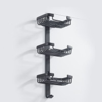 E17-哑光白-免打孔打孔两用 百搭墙角洗手池学生香皂盒子卫生间墙挂式多层肥皂盒架三层个性