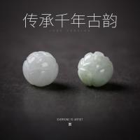 8毫米5颗 天然A货翡翠莲花珠子手工饰品diy玉石散珠间隔珠手串手链配件材料