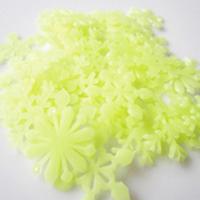 黄色雪花50颗 小 雪花夜光贴卧室学校商场装饰圣诞墙贴立体圣诞节雪花荧光玻璃贴饰