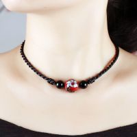 红景-红色标准尺寸50cm(绳扣) 原创民族风手工饰品项链百搭景泰蓝简约短款锁骨链配饰颈链女夏季