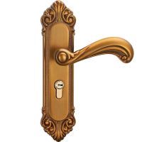 黄古 欧式仿古式室内房屋门锁卧室复古黄古木门通用门把手锁具机械门锁