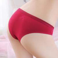 酒红色 均码(80--120斤以内) 夏季性感比基尼女内裤冰丝无痕低腰半包臀棉裆透气小三角裤头