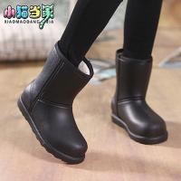 女款黑色(建议拍大2码) 40 加绒雨靴防滑保暖防水雨鞋EVA一体洗车厨房棉鞋学生韩版雪地靴
