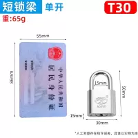 T30短梁 通开款（配1把钥匙） 挂锁锁具小锁柜子宿舍门锁橱柜锁家用学生小锁扣小号迷你防盗锁具