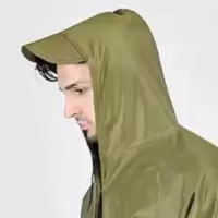 普通款-单帽檐款 XL 帆布雨衣成人连体长款雨衣军黄加厚男女户外劳保风雨衣雨披