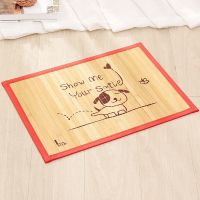 宽竹片凉席【边框颜色随机】 M号（40*30cm） 狗狗凉席夏季宠物猫咪竹席睡垫子透气清凉竹片印花耐咬狗狗窝冰垫
