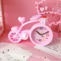 1180自行车闹钟/粉色 创意鲸鱼可爱卡通儿童闹钟学生小鱼时钟床头小闹钟男孩女孩起床钟