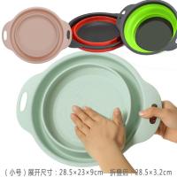 颜色随机发(小号老款)不推荐 可折叠洗脸盆塑料便携式旅行儿童婴儿学生宿舍压缩洗脚洗衣盆子大