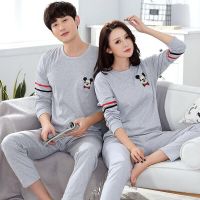 6102 主图款 女M+男L 2套价情侣睡衣长袖春秋季韩版冬季男士可爱夫妻春季女家居服套装
