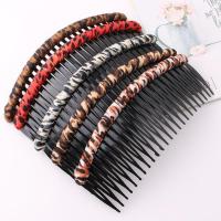 豹纹款#如图#5个装 5个装布艺发梳插梳刘海梳发饰梳夹顶夹头饰韩国盘头发百搭刘海夹