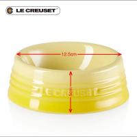 小号宠物碗-黄色 法国LeCreuset酷彩 宠物食盆高脚碗猫咪水碗保护颈椎狗狗用品宠物