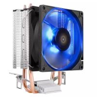 9厘米双铜管蓝灯[店长推荐] 工厂直销台式电脑CPU散热风扇英特尔AMD全平台通用带LED灯