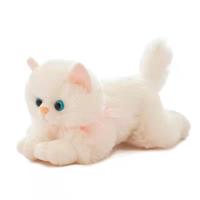 白色 22厘米 仿真猫毛绒玩具小猫公仔会叫猫咪可爱玩偶布娃娃睡觉抱枕生日礼物