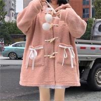 粉红色(加厚版) 3XL 2021冬学生棉衣女韩版宽松温柔风小个子防羊羔毛加厚可爱棉服外套