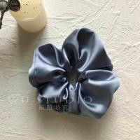 高级丝滑感 烟蓝色 高级质感大肠发圈丝滑肥肠圈韩国简约复古女15cm大圈皮筋发绳头饰