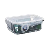 1700ML单个 普业1700ML保鲜盒透明高硼硅玻璃便当盒微波炉冰箱饭盒加热冷藏