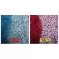 红色 5mm七彩镭射钻石亮片网纱 镭射亮片布 演出服布料 舞台装饰面料