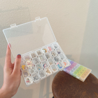 白色28宫格收纳盒 透明防尘分隔塑料收纳盒便携耳环收纳神器盒子小巧防氧化首饰盒